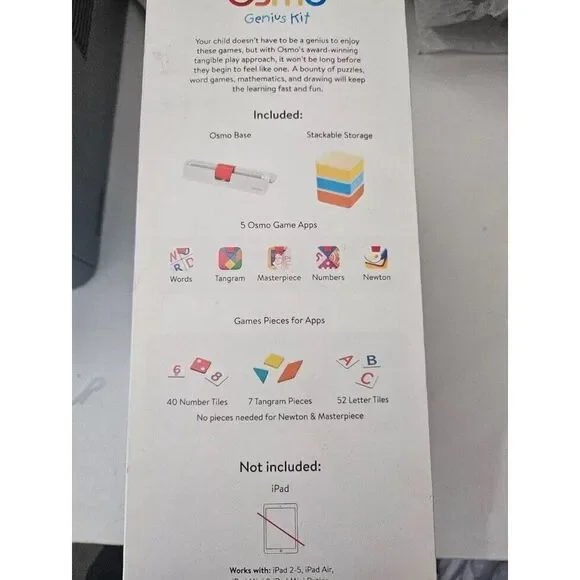 Osmo Genius Kit for iPad Learning Games words numbers kids 901-00001 Read Desc - Picture 3 of 5